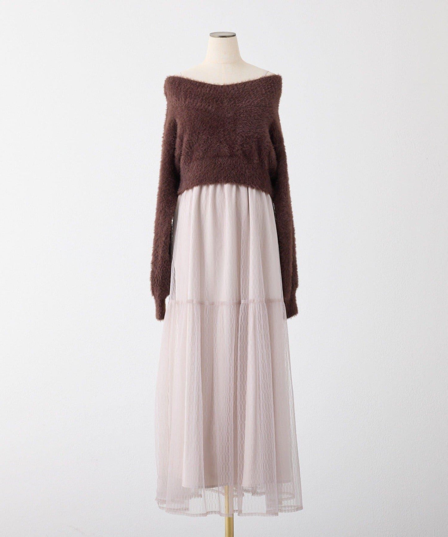 【megumi企畫】後系蝴蝶結2way針織套裝連衣裙