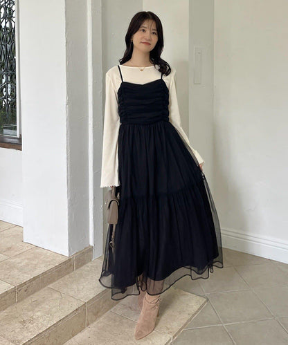 【megumi企畫】後系蝴蝶結2way針織套裝連衣裙