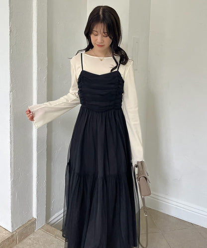 【megumi企畫】後系蝴蝶結2way針織套裝連衣裙