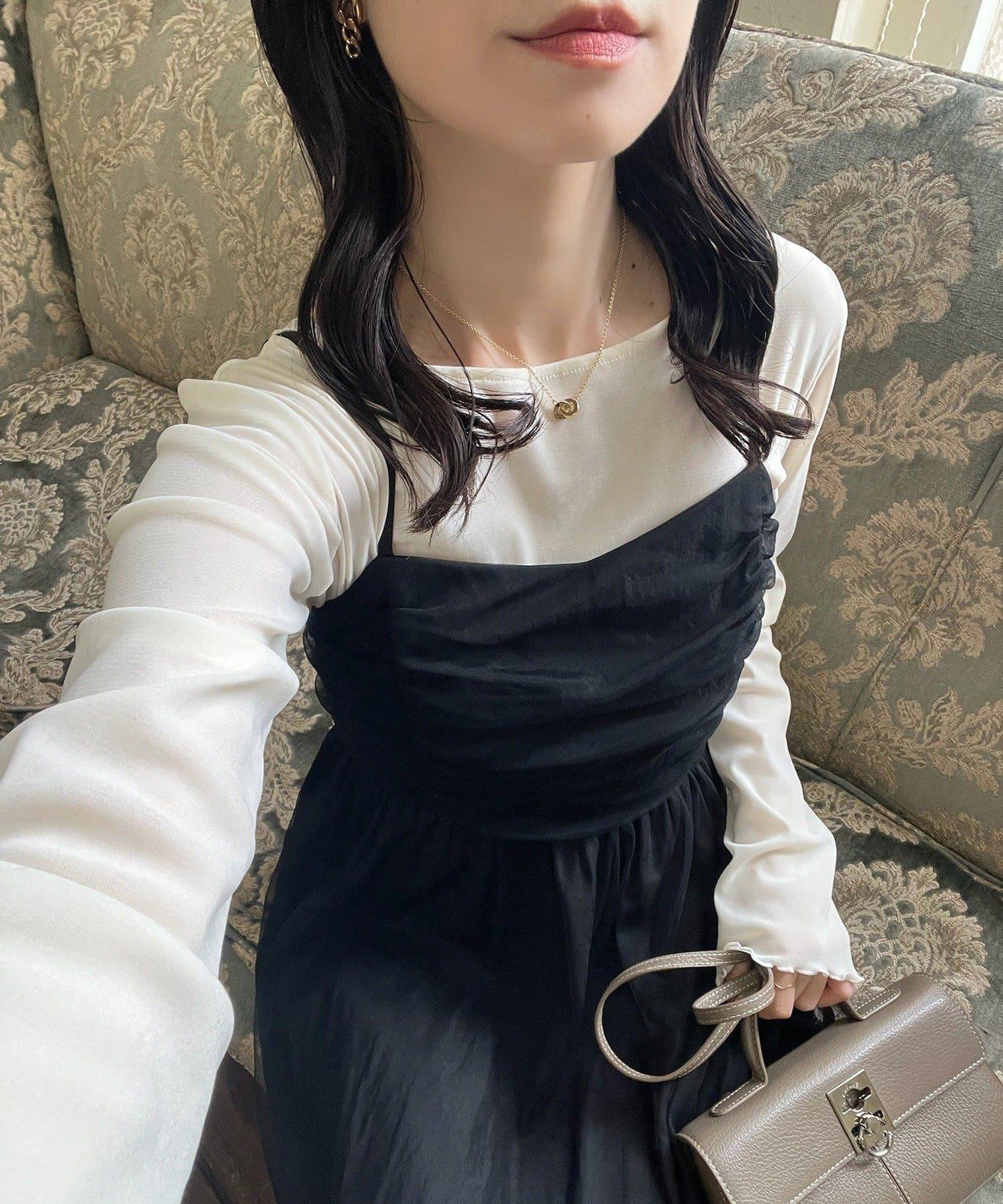 【megumi企畫】後系蝴蝶結2way針織套裝連衣裙