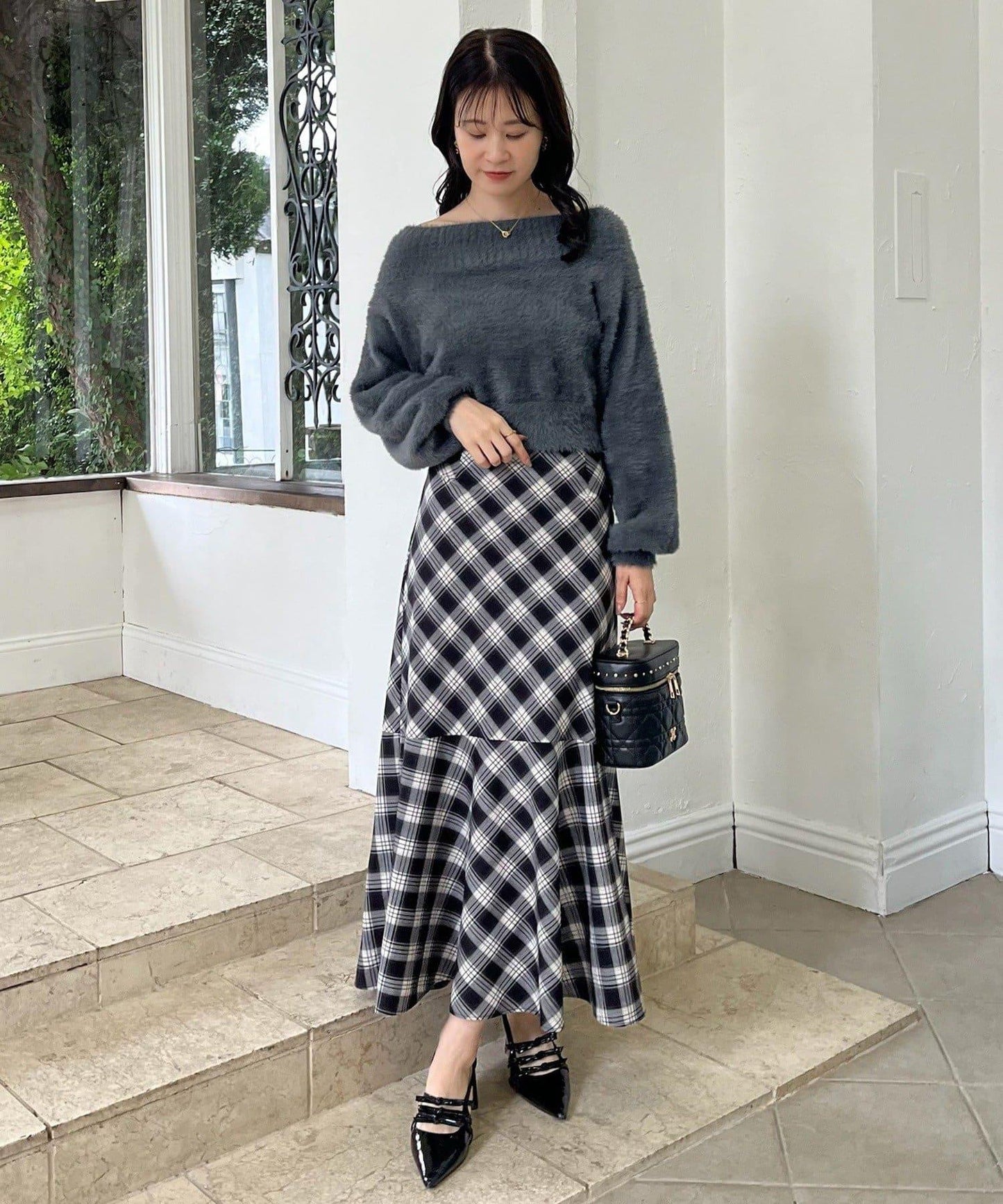 【megumi企畫】後系蝴蝶結2way針織套裝連衣裙