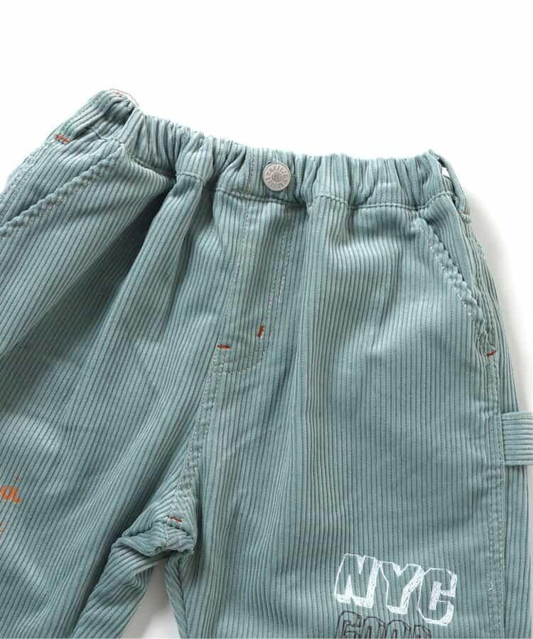 POP插畫燈芯絨長褲 10分丈