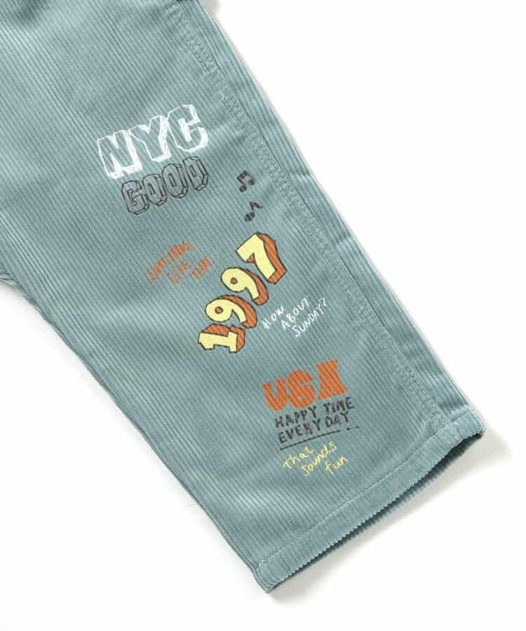 POP插畫燈芯絨長褲 10分丈