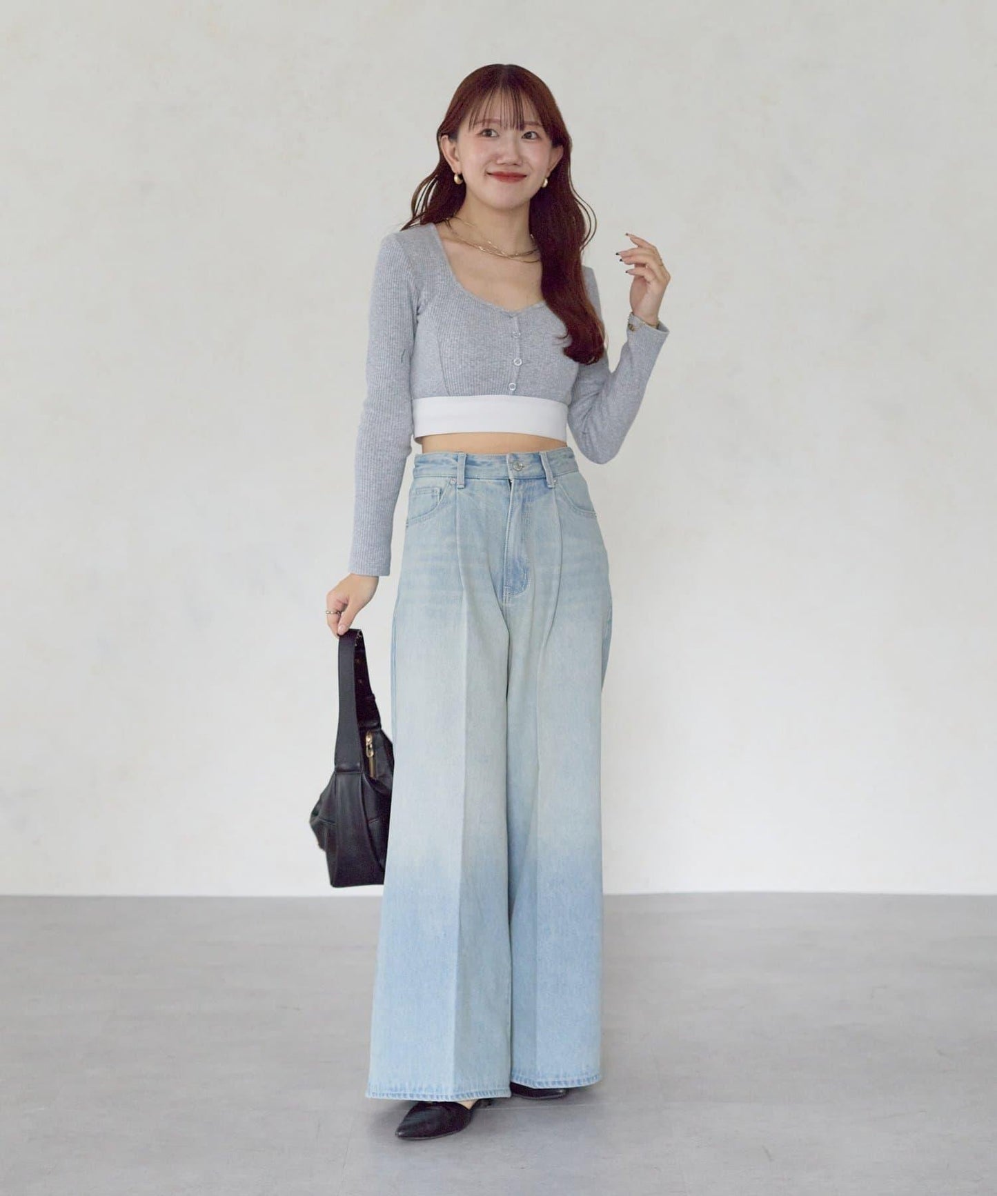 【Yuna企畫】高腰褶皺寬鬆牛仔褲