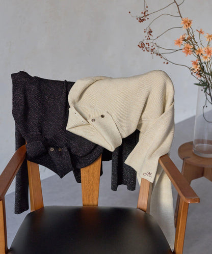 2way亮片高領針織套頭衫