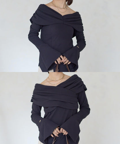 【Yuna企畫】交叉領2WAY針織衫