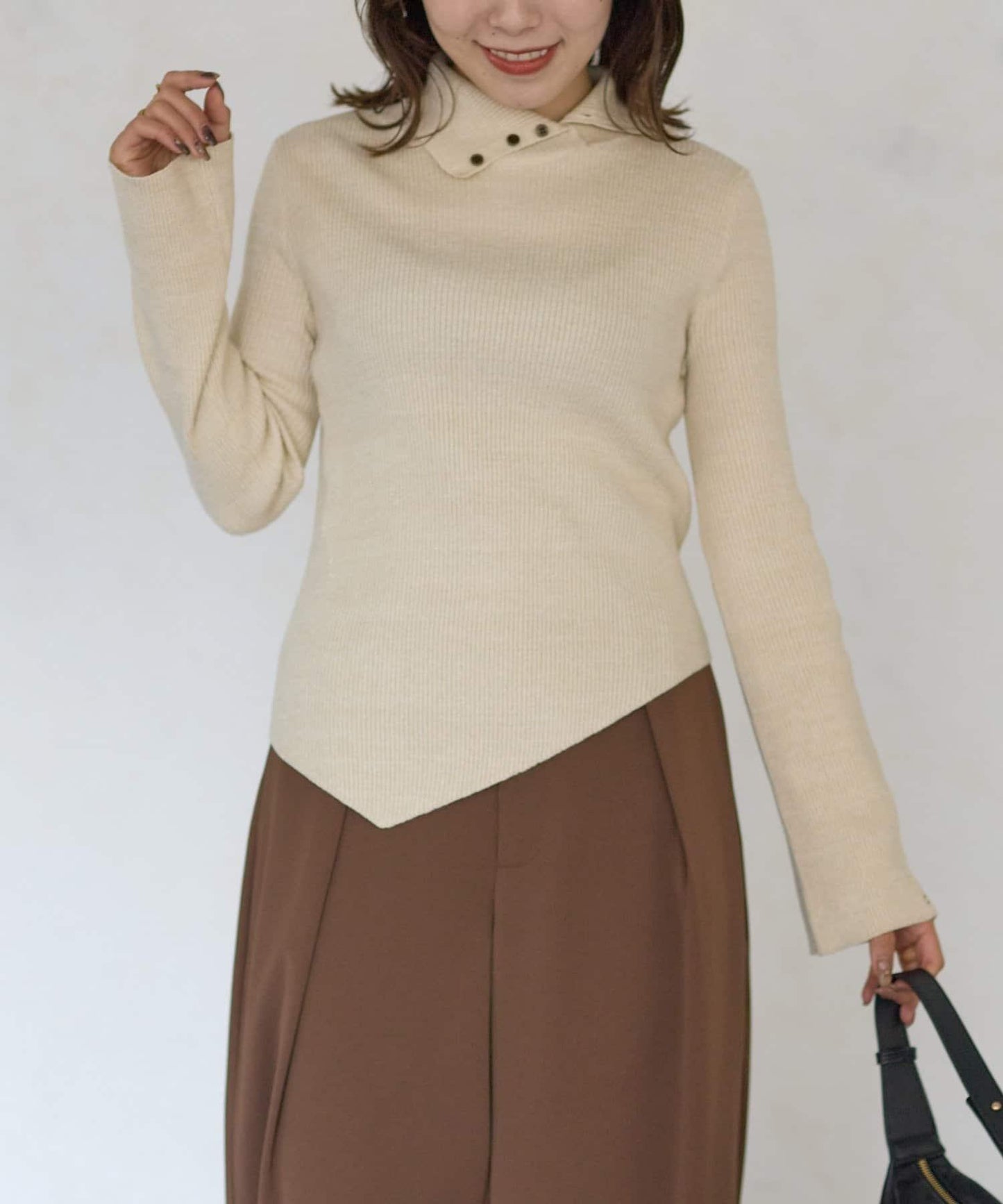 2way亮片高領針織套頭衫