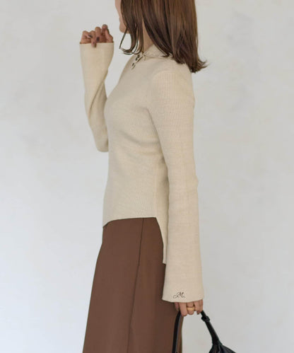 2way亮片高領針織套頭衫