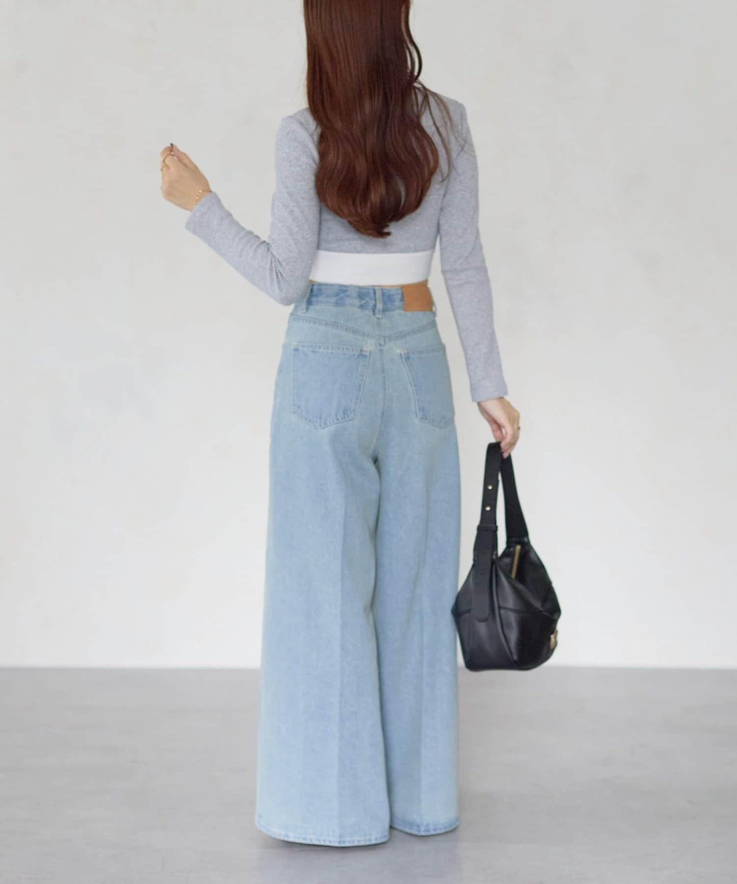 【Yuna企畫】高腰褶皺寬鬆牛仔褲