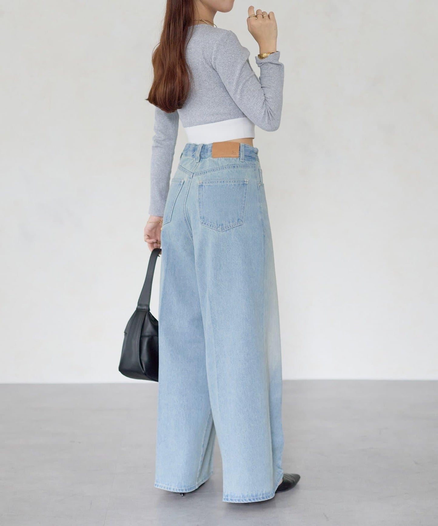 【Yuna企畫】高腰褶皺寬鬆牛仔褲