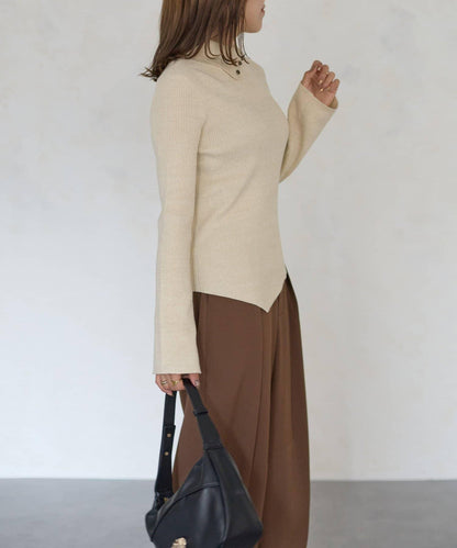 2way亮片高領針織套頭衫