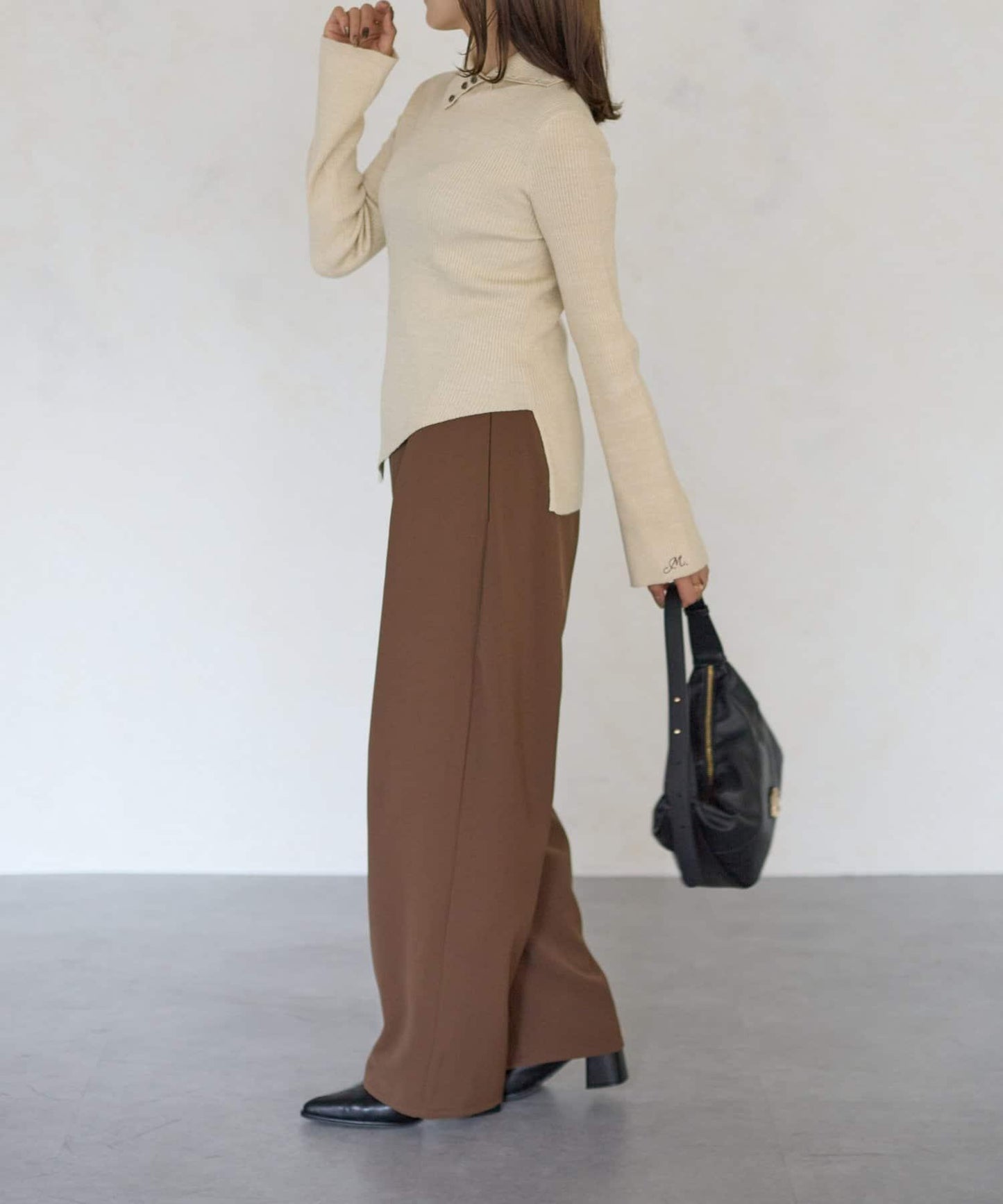 2way亮片高領針織套頭衫