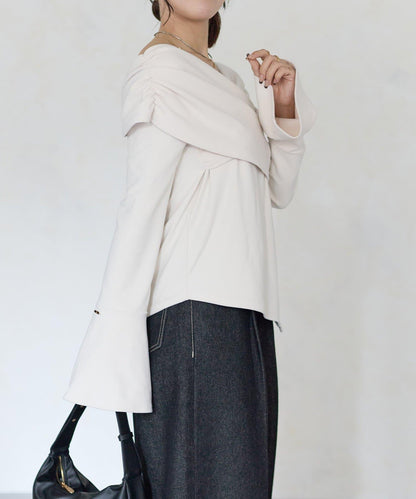 【Yuna企畫】交叉領2WAY針織衫