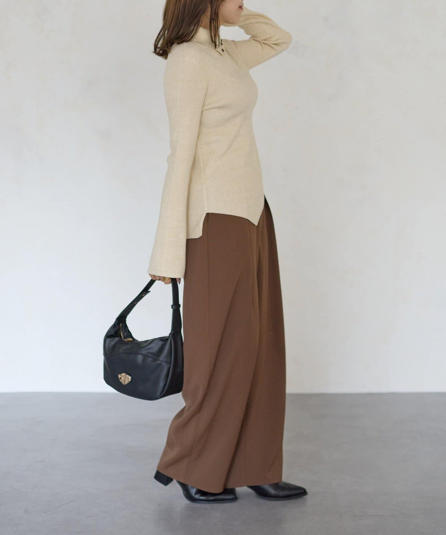 2way亮片高領針織套頭衫