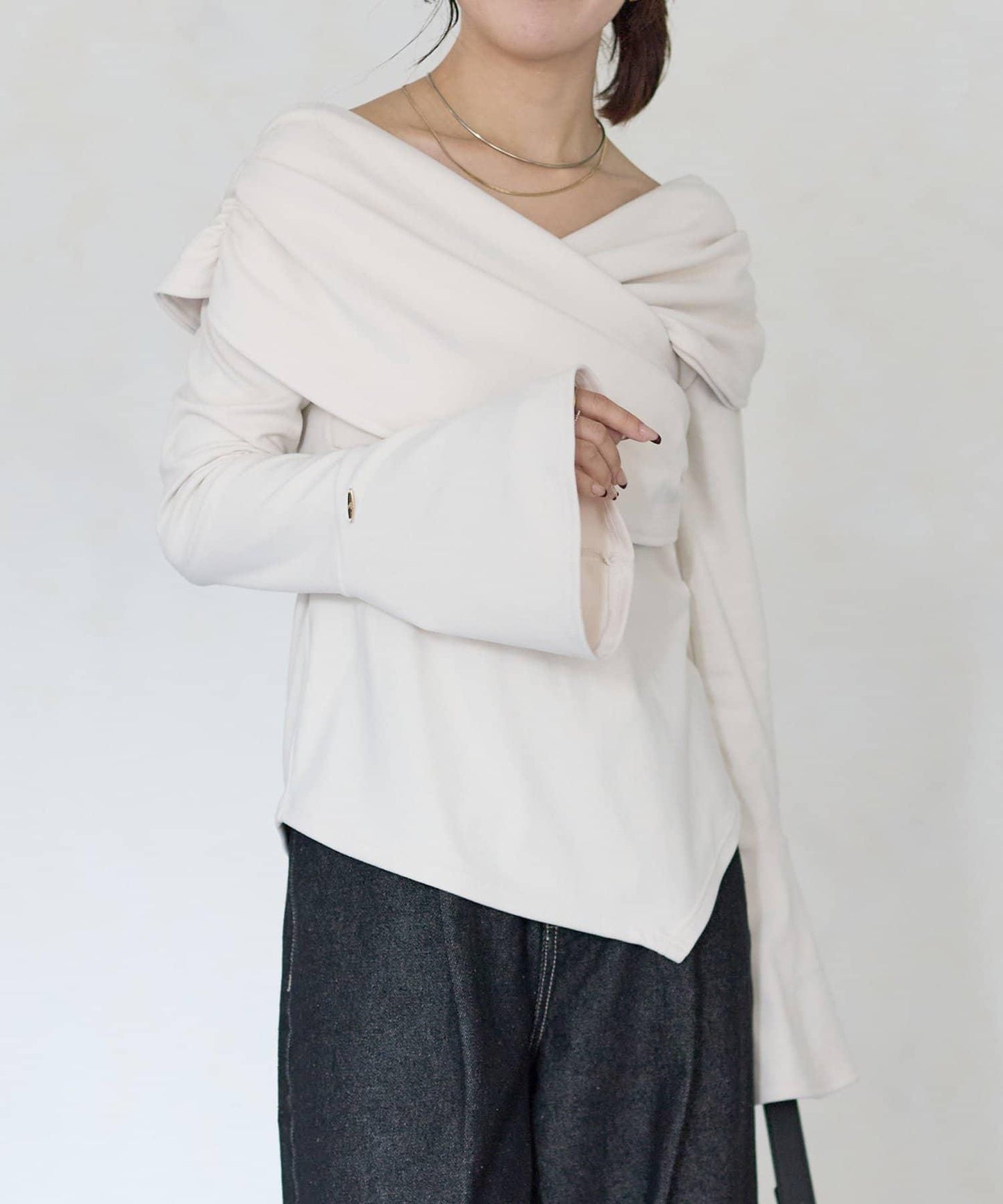 【Yuna企畫】交叉領2WAY針織衫