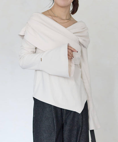 【Yuna企畫】交叉領2WAY針織衫