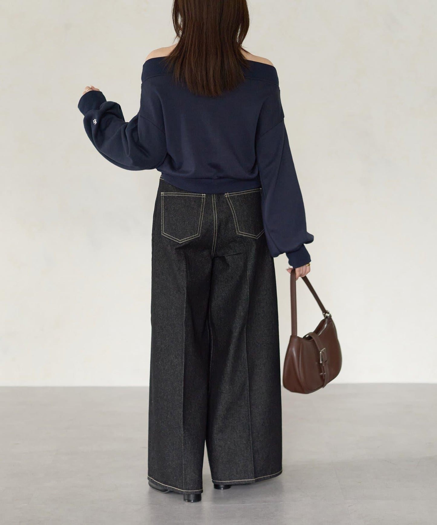 【Yuna企畫】高腰褶皺寬鬆牛仔褲