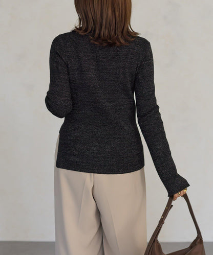 2way亮片高領針織套頭衫