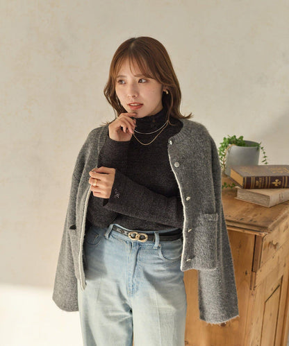 2way亮片高領針織套頭衫