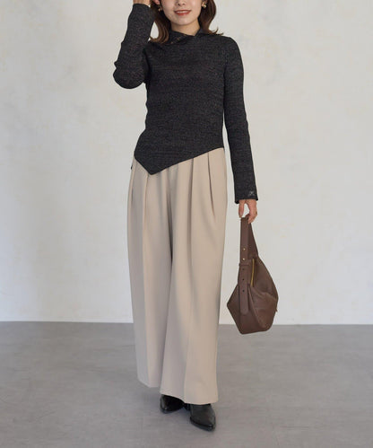 2way亮片高領針織套頭衫