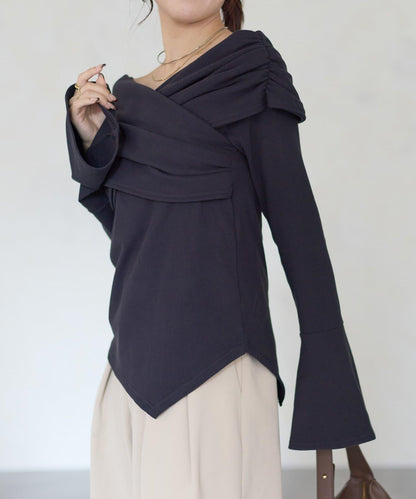 【Yuna企畫】交叉領2WAY針織衫