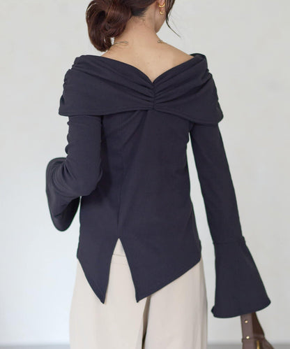 【Yuna企畫】交叉領2WAY針織衫