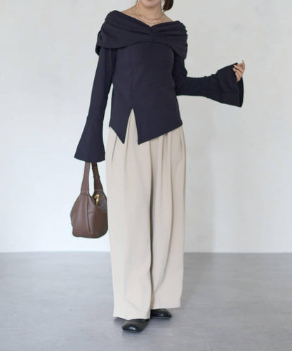 【Yuna企畫】交叉領2WAY針織衫