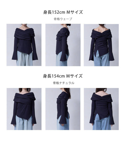 【Yuna企畫】交叉領2WAY針織衫