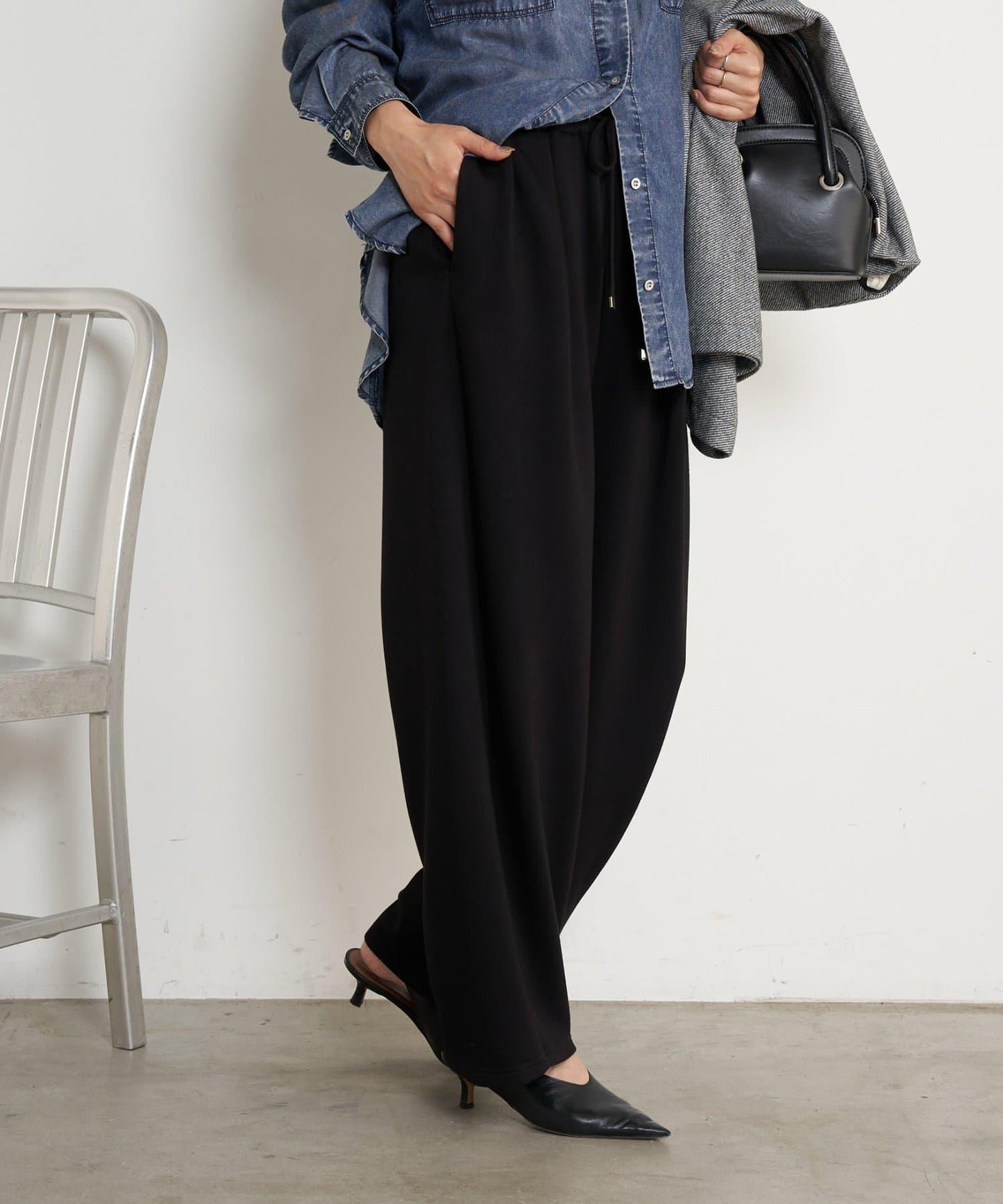 曲線剪裁束身褲