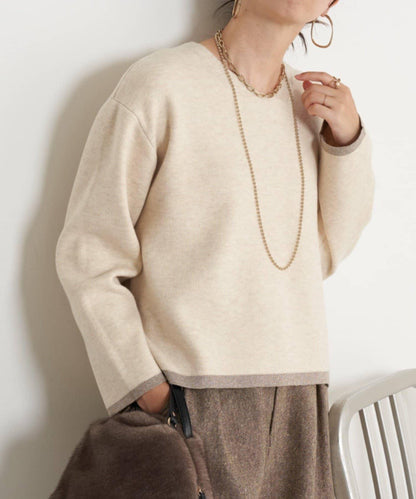 亮絲線V領針織衫