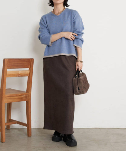 亮絲線V領針織衫