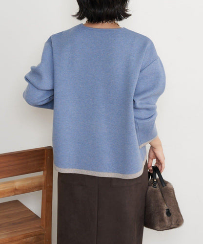 亮絲線V領針織衫