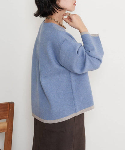 亮絲線V領針織衫