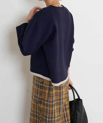 亮絲線V領針織衫