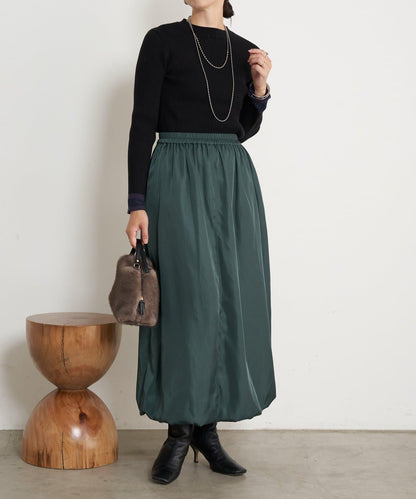 袖部透視拼接羅紋針織衫