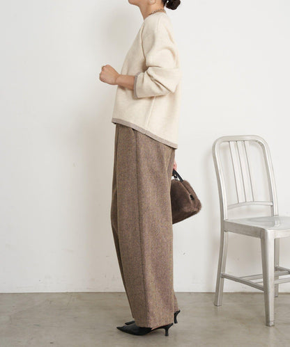 亮絲線V領針織衫