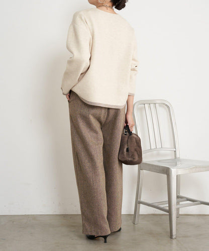 亮絲線V領針織衫