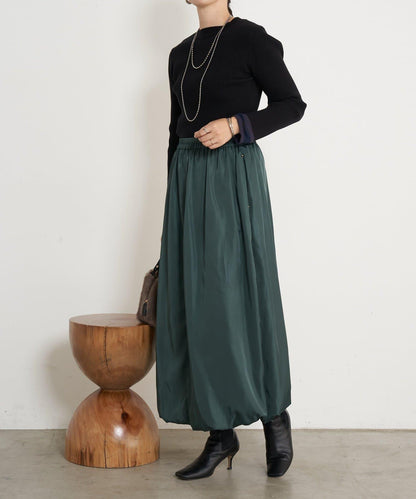 袖部透視拼接羅紋針織衫