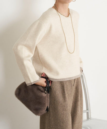 亮絲線V領針織衫