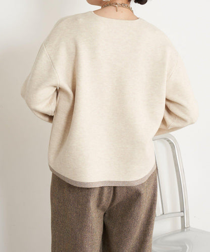 亮絲線V領針織衫