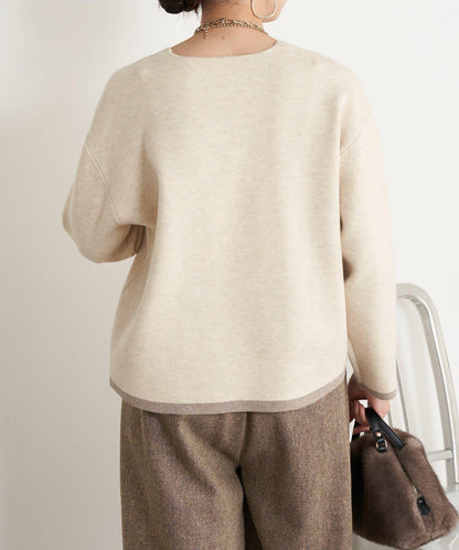 亮絲線V領針織衫