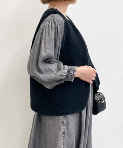 《幅広く楽しめる◎》馬甲+短款絎縫外套
