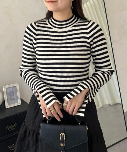 高領羅紋針織上衣