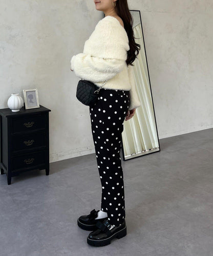 【前後兩穿】一字肩蝴蝶結毛絨針織衫