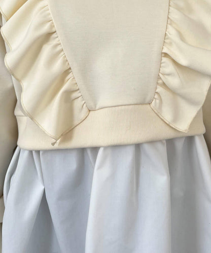 荷葉邊拼接荷葉下襬衛衣