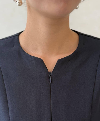 【MAYURI企畫】【適合正式場合】可拆卸領前拉鍊荷葉邊下襬襯衫