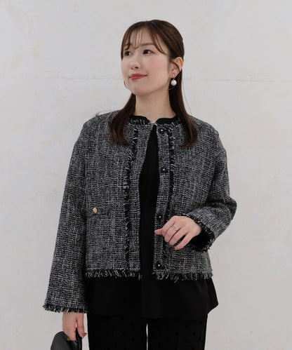 【MAYURI企畫】【適合正式場合】可拆卸領前拉鍊荷葉邊下襬襯衫