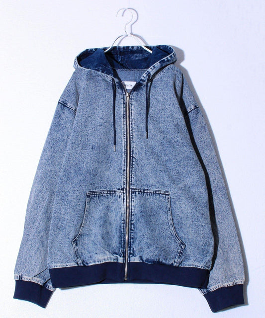 【好評再登場】牛仔全拉鍊連帽衫