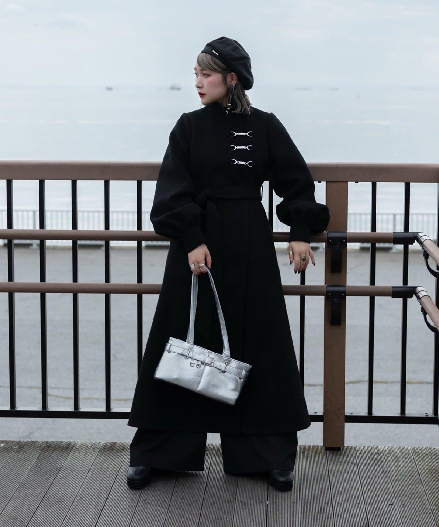 【Mavie..7】【3尺碼可選】圍巾套裝喇叭長款大衣