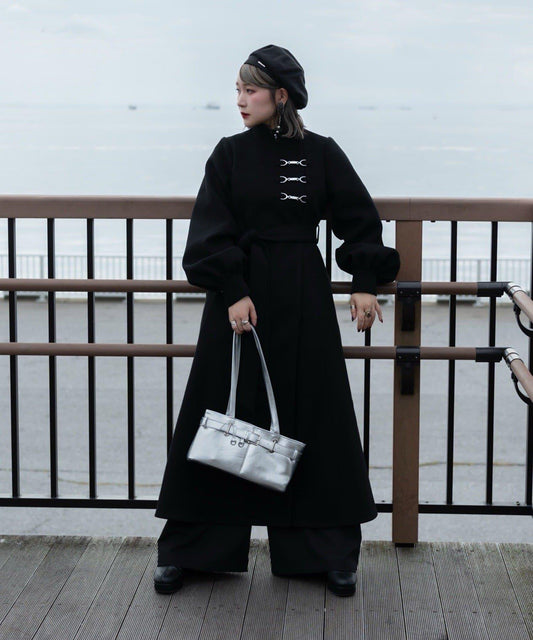 【Mavie..7】【3尺碼可選】圍巾套裝喇叭長款大衣